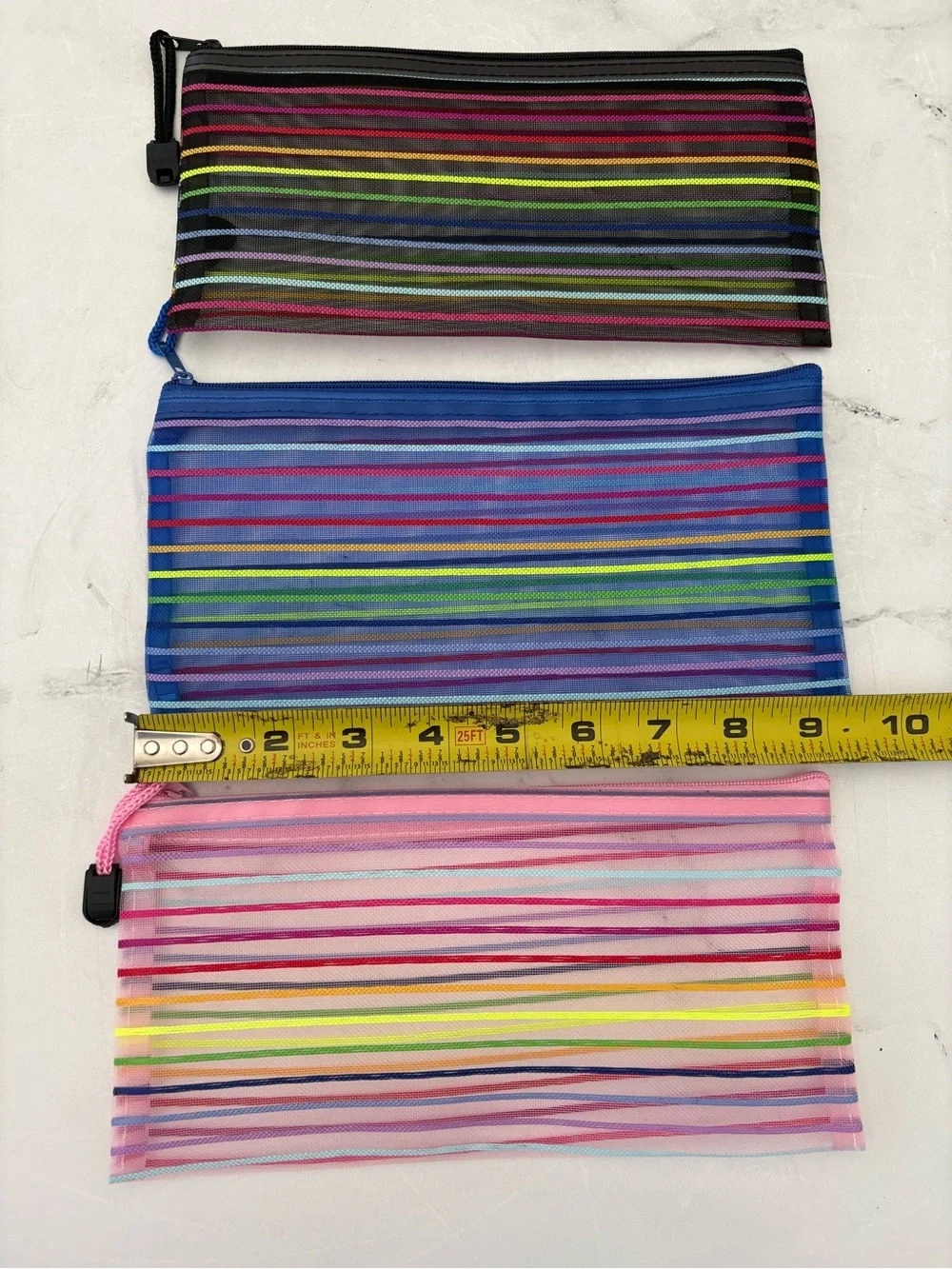 5 Colors Zipper Mesh Pouch, Storage Pencil Pouches, Multipurpose Pouch Bag
